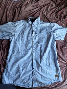 Men's Outpost Makers Light Blue Short-Sleeve Button-Down Shirt